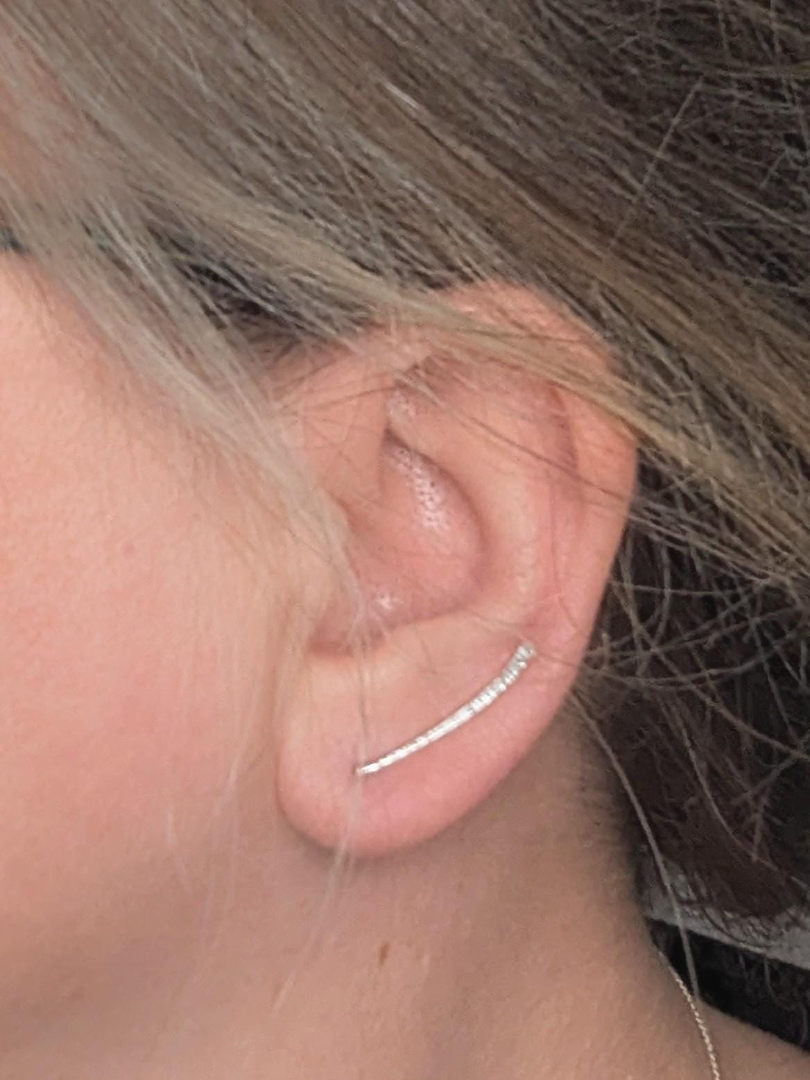 Textured sterling silver Ear climbers