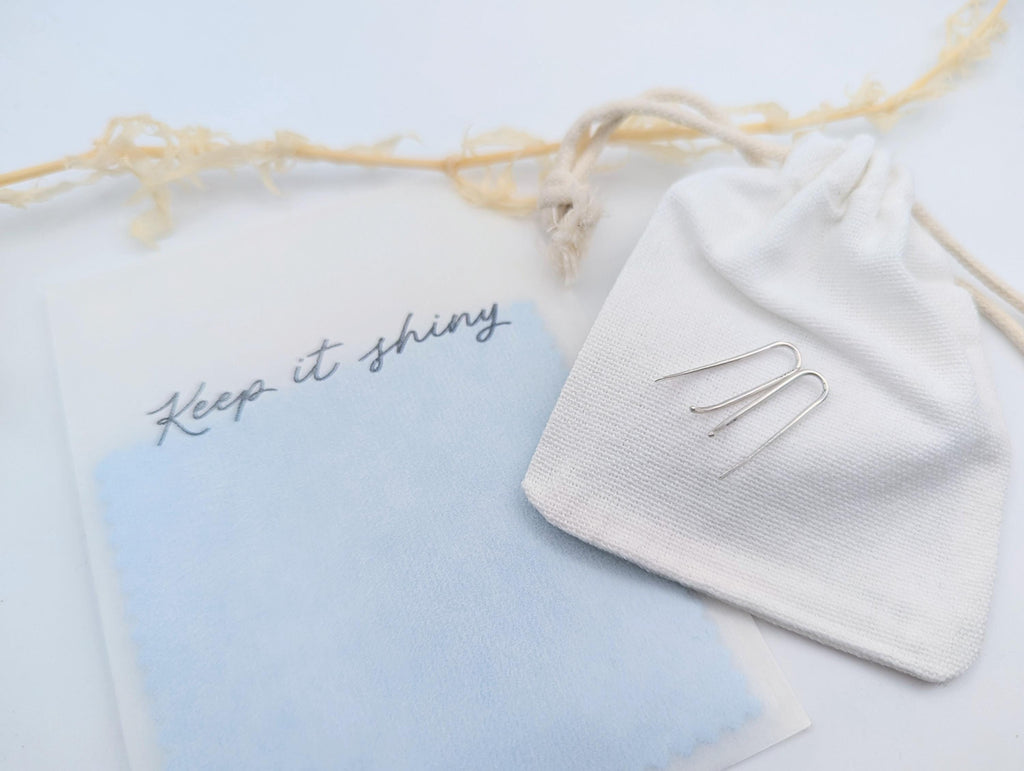 Textured sterling silver Ear climbers - cotton bag and cleaning cloths included