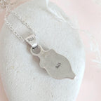 Dainty aqua blue Chalcedony rose cut sterling silver water drop pendant necklace