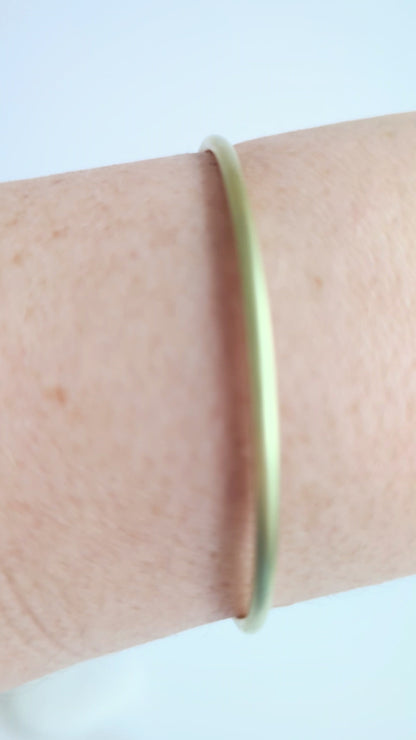 Slim brushed gold arm cuff bangle