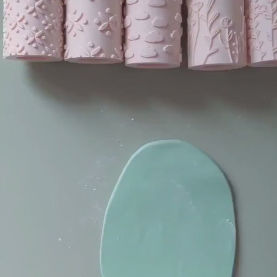Matisse inspired seamless pattern clay hand roller | Debossed texture tool for Jewellery Polymer Clay + Ceramic pottery crafts