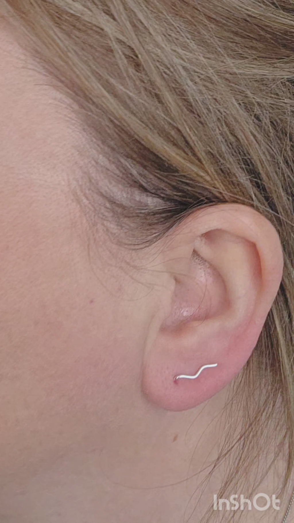 Mini Wave Sterling Silver Minimalist Ear Climbers: Wavey Handmade Crawler Earrings
