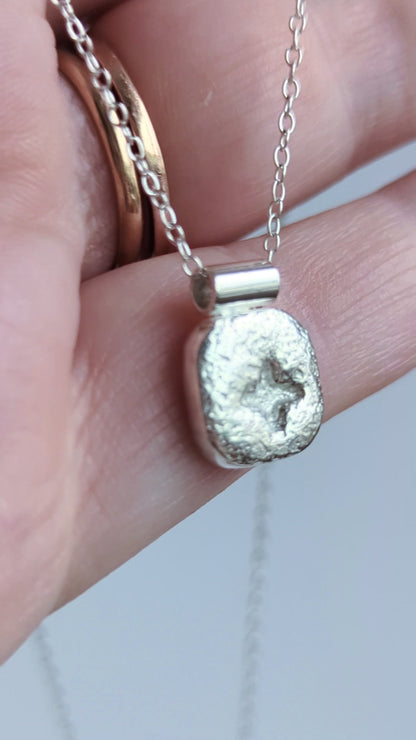 Star pillow square sterling silver pendant necklace
