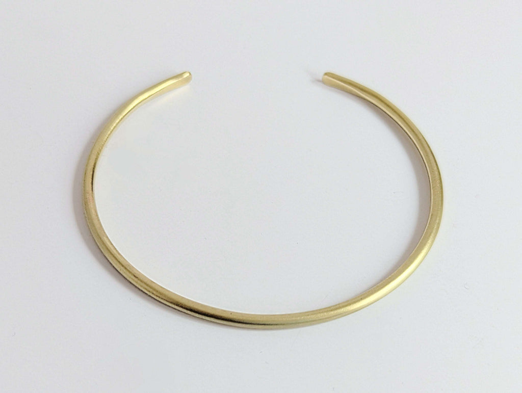 Slim brushed gold arm cuff bangle