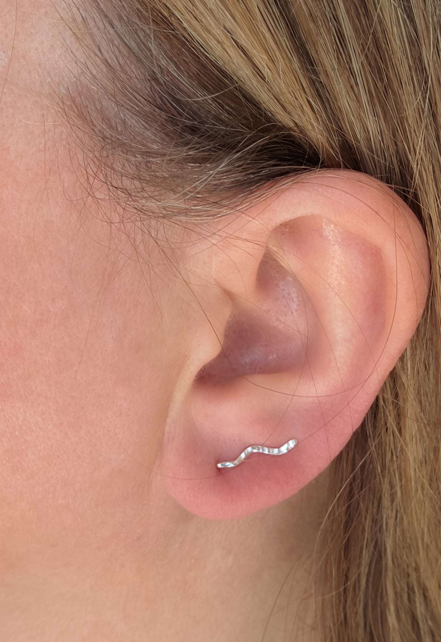 Wiggle Wave Sterling Silver + 14k Gold filled Ear Crawlers 
