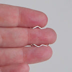 Mini Wave Sterling Silver Minimalist Ear Climbers: Wavey Handmade Crawler Earrings