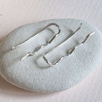 Minimalist Wave Sterling Silver Ear Climbers: Wavey Handmade Crawler Earrings