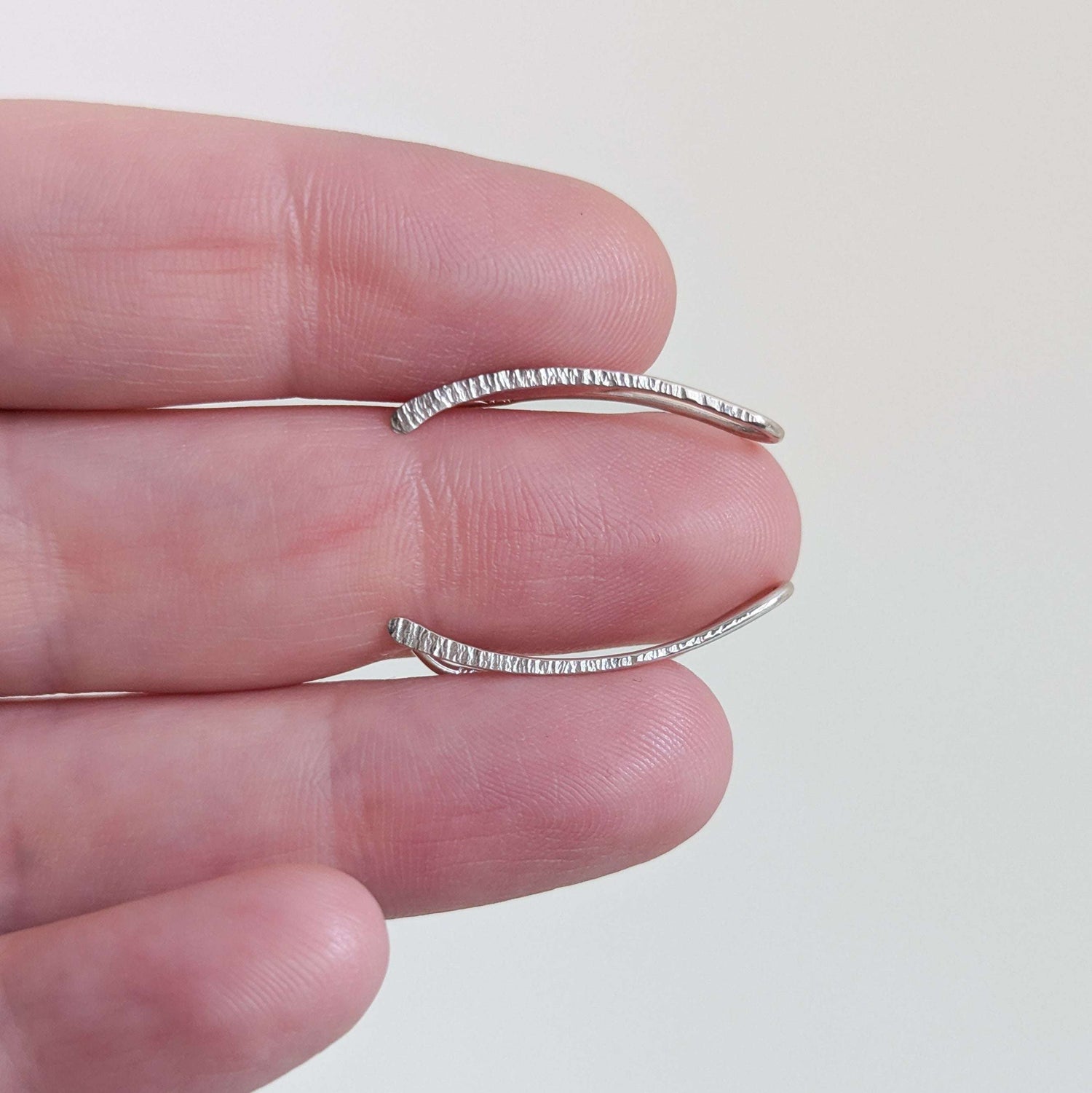 Textured sterling silver Ear climbers