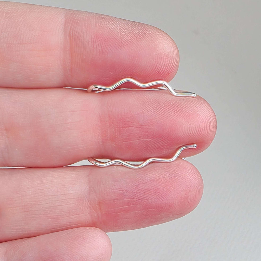 Minimalist Wave Sterling Silver Ear Climbers: Wavey Handmade Crawler Earrings