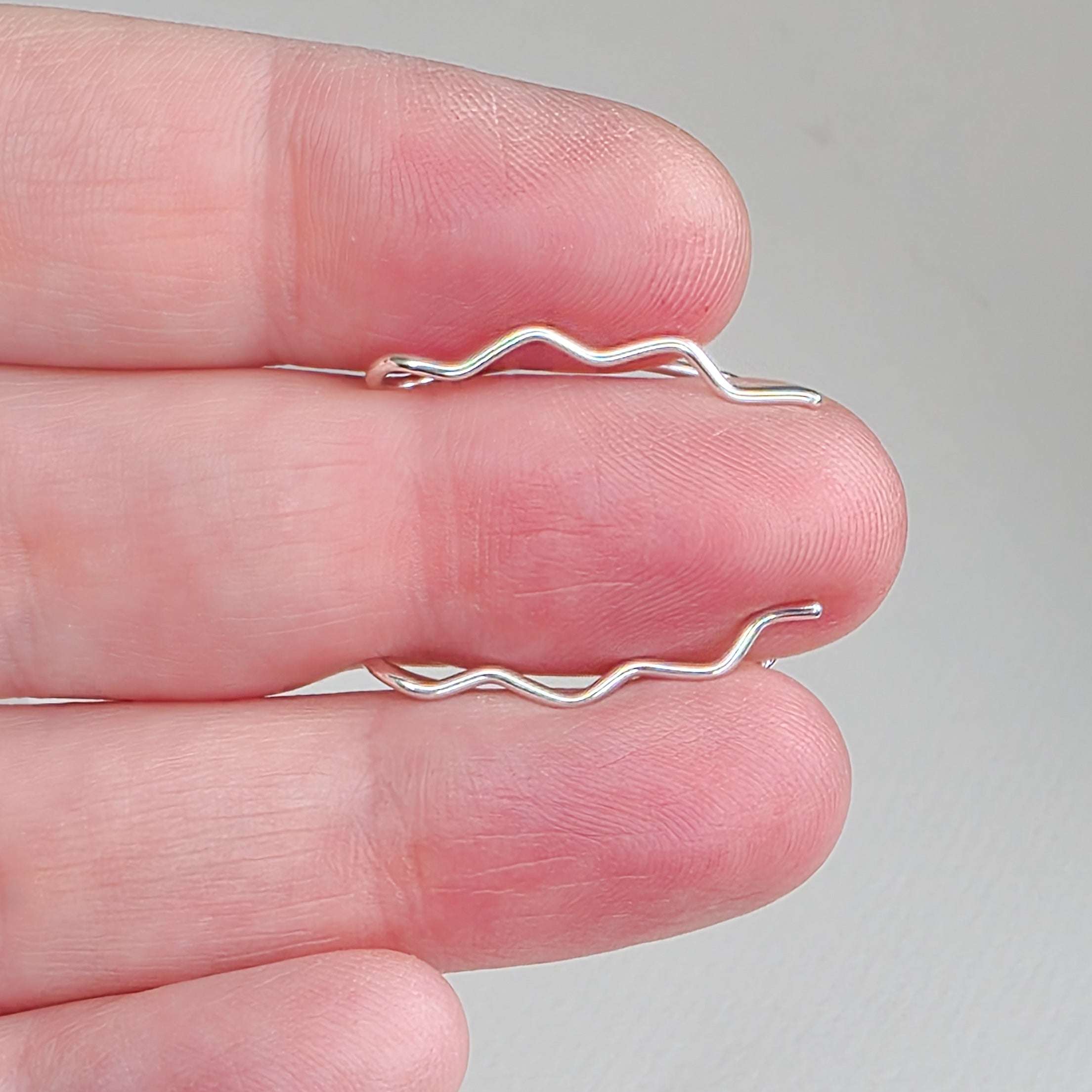 Minimalist Wave Sterling Silver Ear Climbers: Wavey Handmade Crawler Earrings