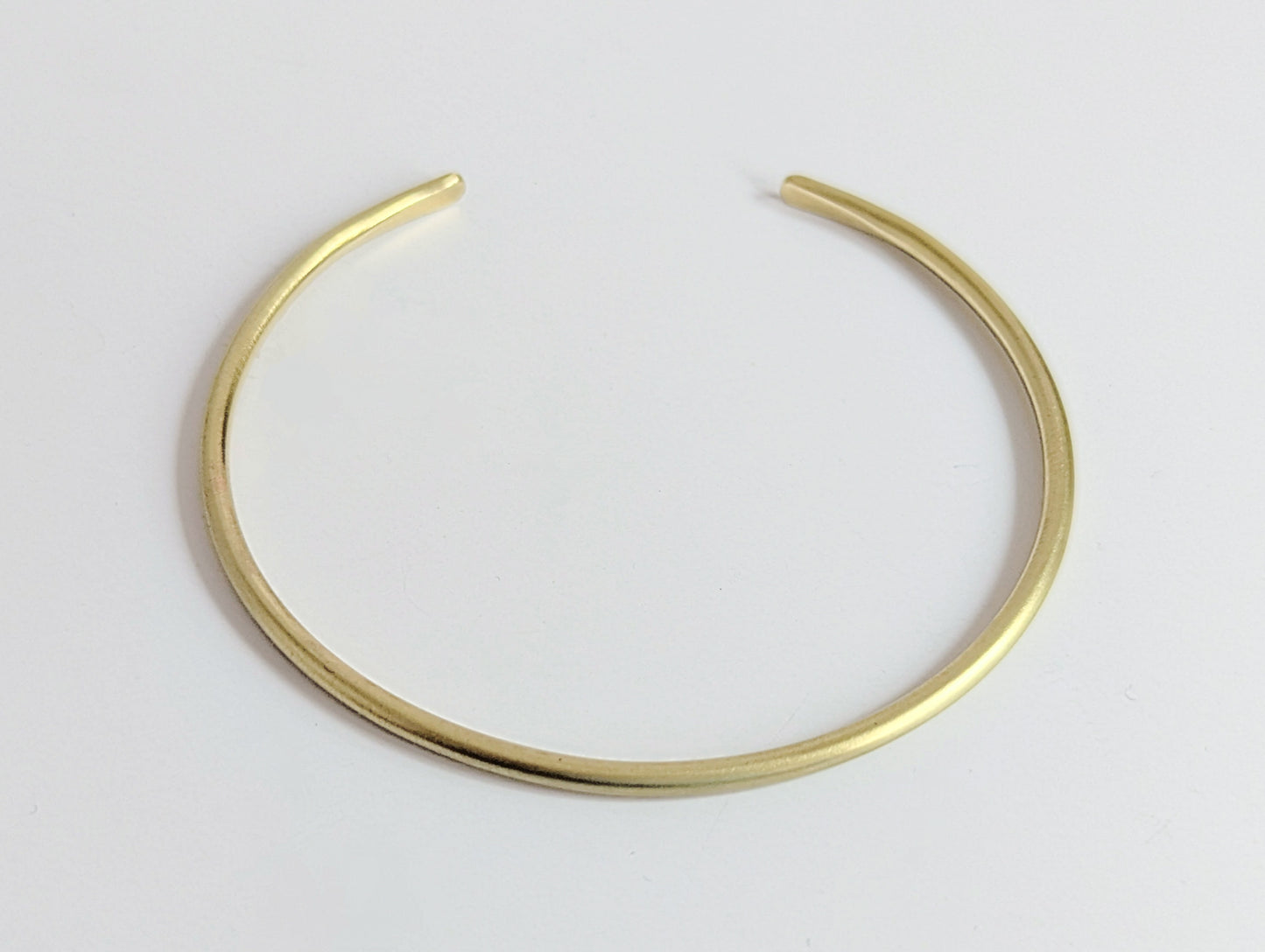 Slim brushed gold arm cuff bangle