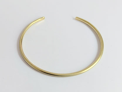 Slim brushed gold arm cuff bangle