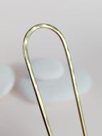 Handmade wide gold brass Hair fork: Minimalist Bun Holder