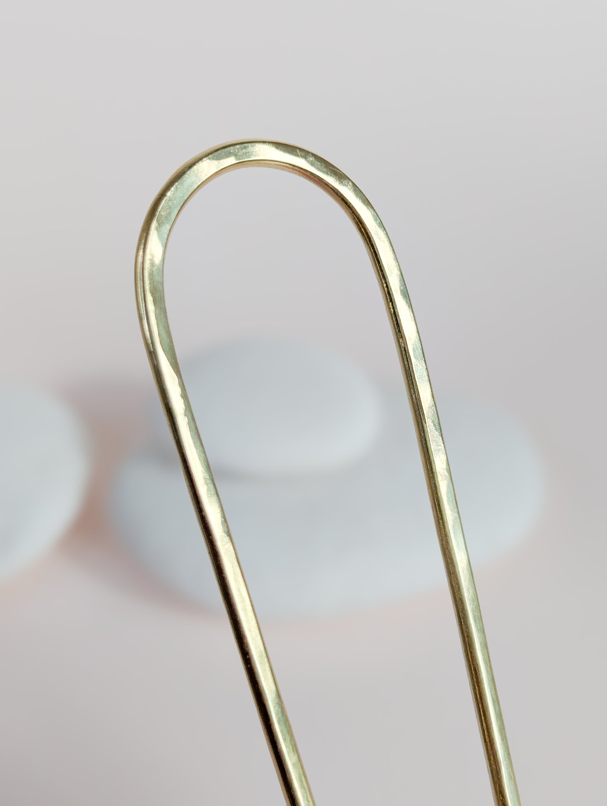 Handmade wide gold brass Hair fork: Minimalist Bun Holder