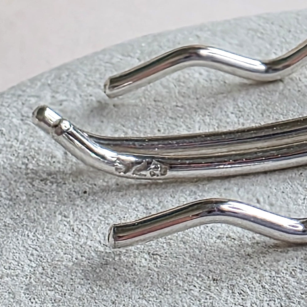 Mini Wave Sterling Silver Minimalist Ear Climbers: Wavey Handmade Crawler Earrings