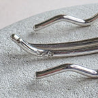 Mini Wave Sterling Silver Minimalist Ear Climbers: Wavey Handmade Crawler Earrings