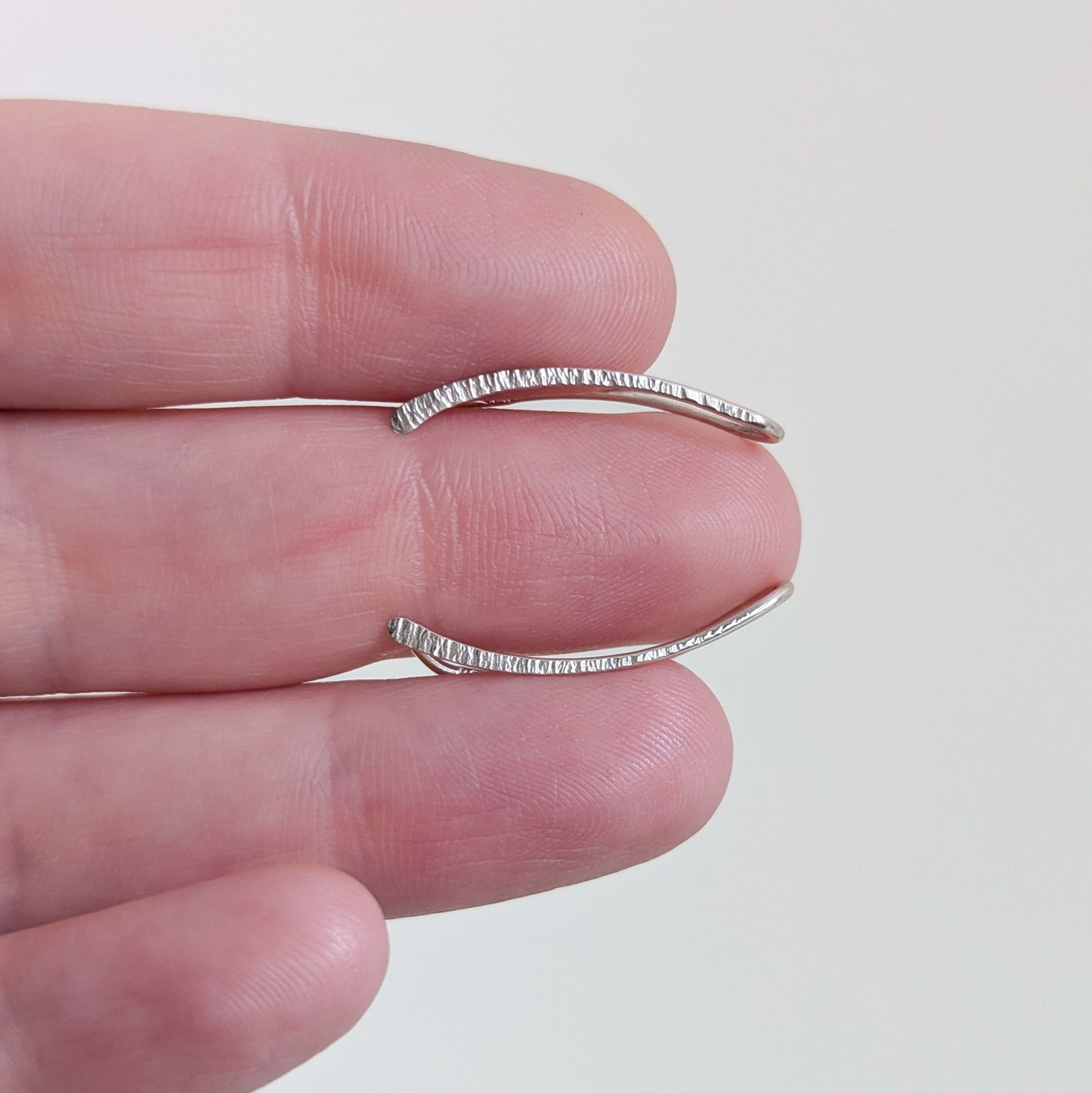 Textured sterling silver Ear climbers