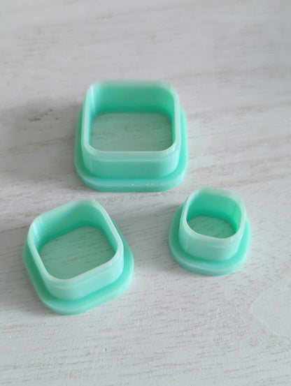 Polymer Clay Cutter Sets | Square Shapes, Small, Medium and Large Size | Jewellery Crafting, custom cutters Pop Arc SET A - SMALL 